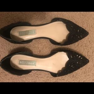 Betsy Johnson Black Sparkley Flats